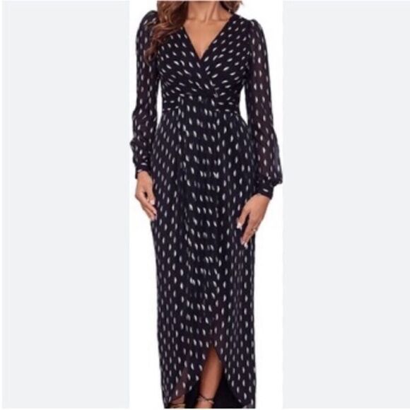 Betsy & Adam Dresses & Skirts - NWT Betsy & Adam Metallic Print Draped Maxi Dress